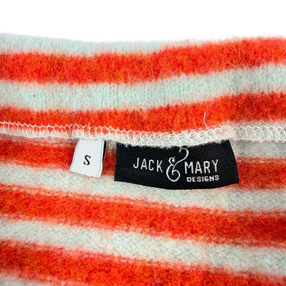 Jack & Mary Designs Bun Warmer Wool‎ Skirt Stripe Repurposed Handmade Small